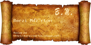 Berzi Márton névjegykártya